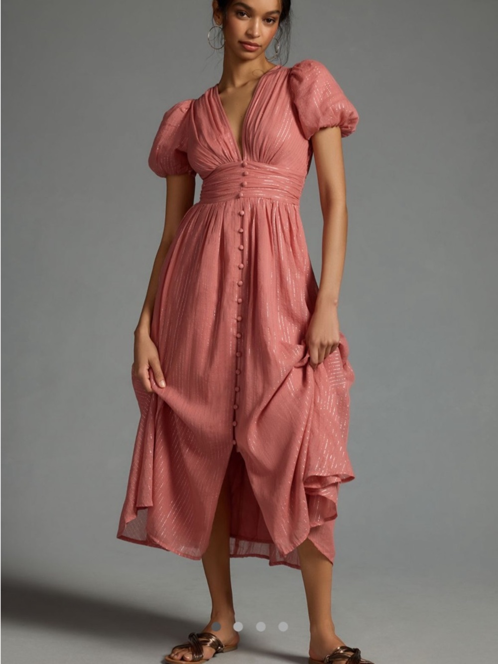 Anthropologie - The Katerina Lurex Button Front Dress